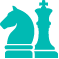 An icon showing a knight and queen from chess